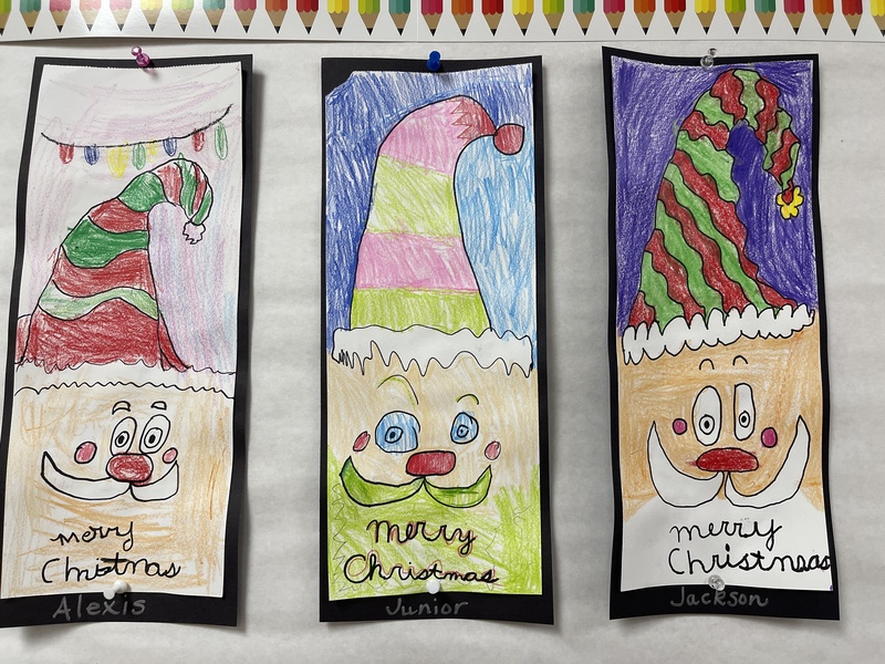 colorful tall santa drawings