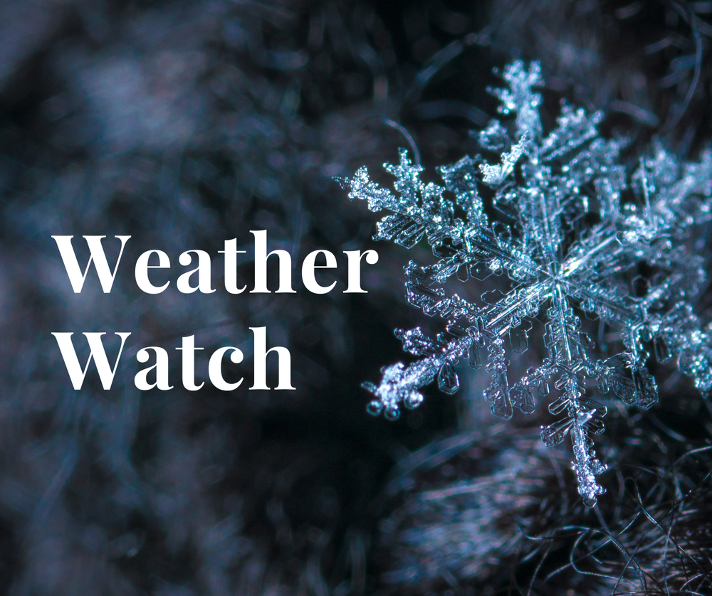 Graphic with a snowlfake and the words "Weather Watch"