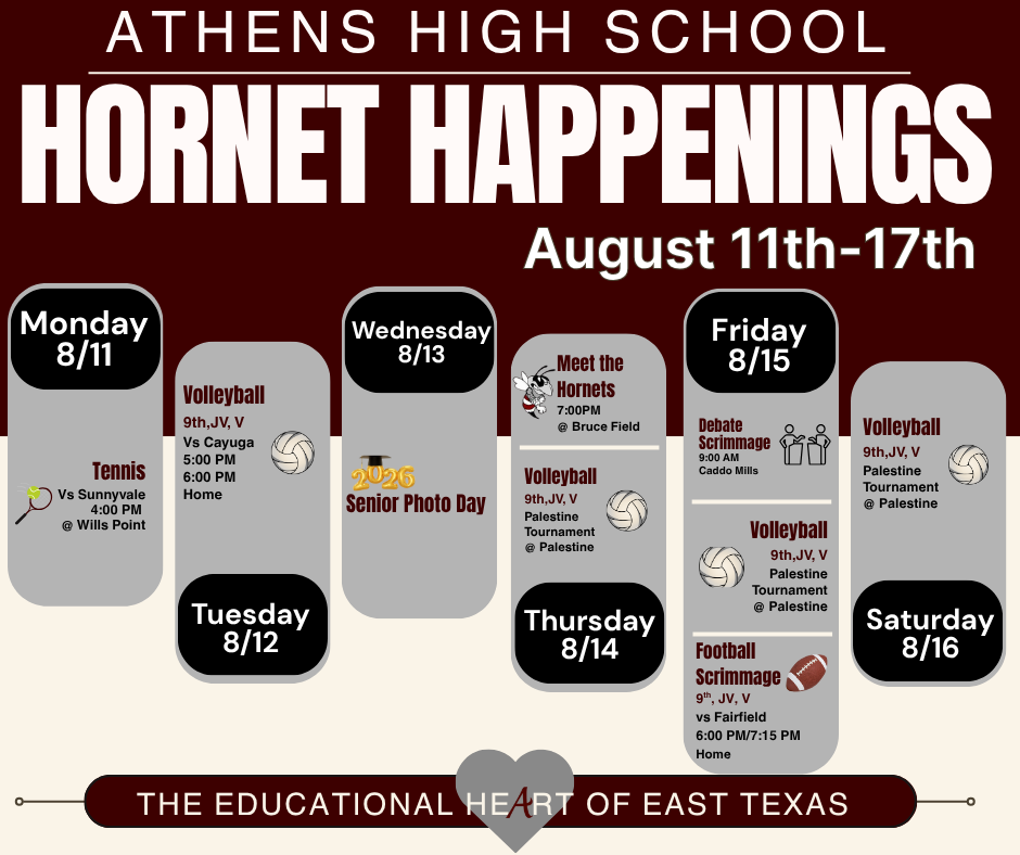 AHS Weekly Events