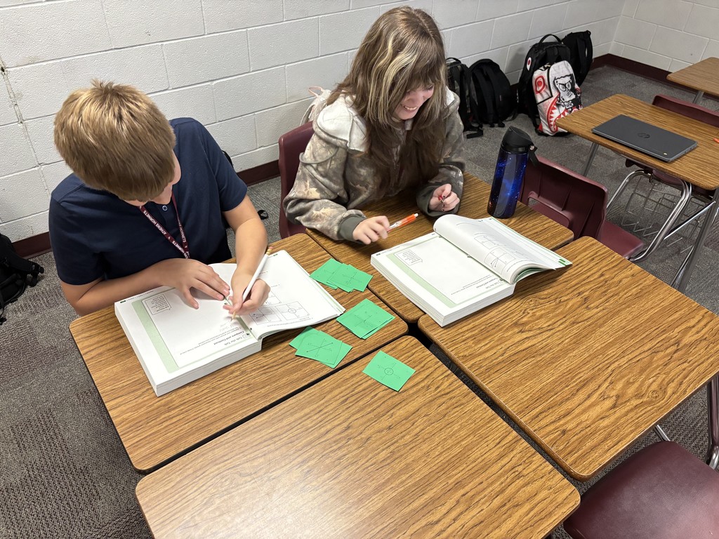 Students working in Ms. Sneed's Algebra 1 classes sorting cards.
