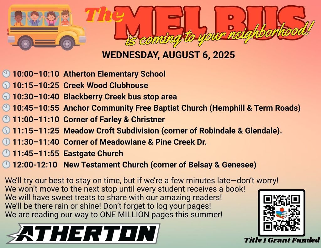 AUGUST 6 Bus Stops and Times 