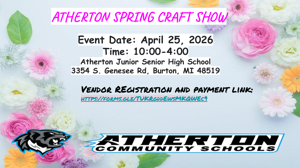 Spring Craft Show April 25, 2026 10A-4P