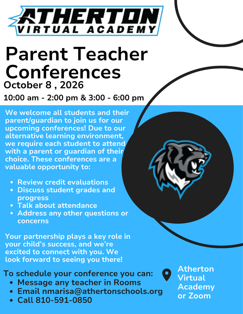 Flyer discussing parent teacher conferences and how to set up your required conference.