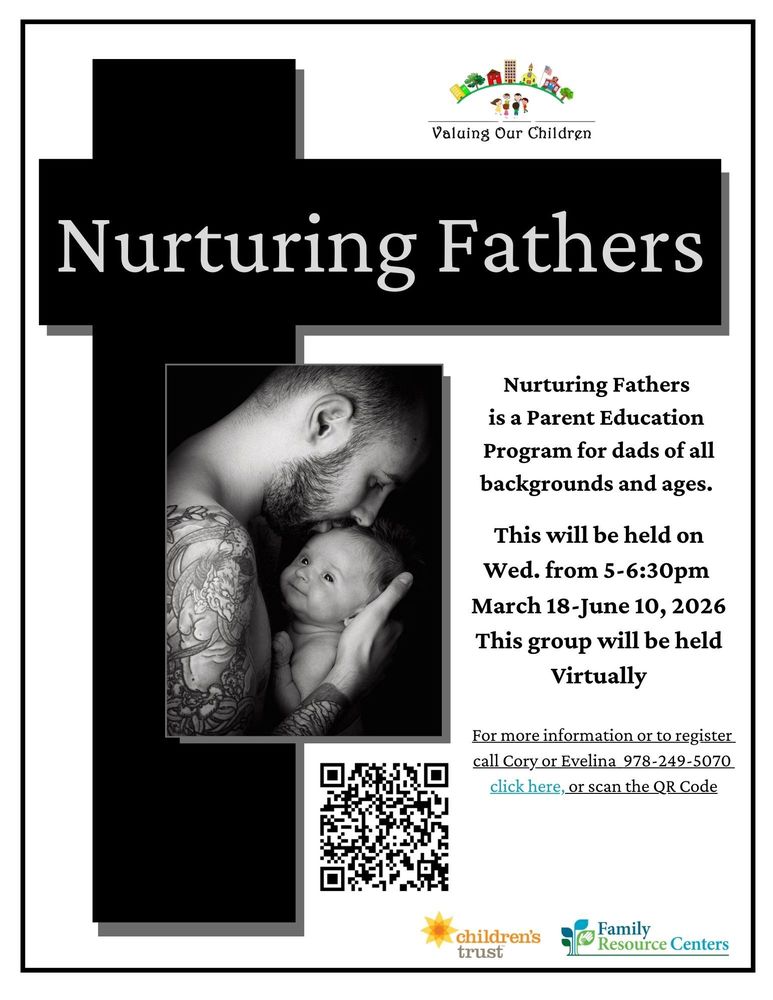 Nurturing Fathers is a Parent Education Program for dads of all backgrounds and ages. This will be held on Wed. from 5-6:30pm March 18-June 10, 2026 This group will be held Virtually