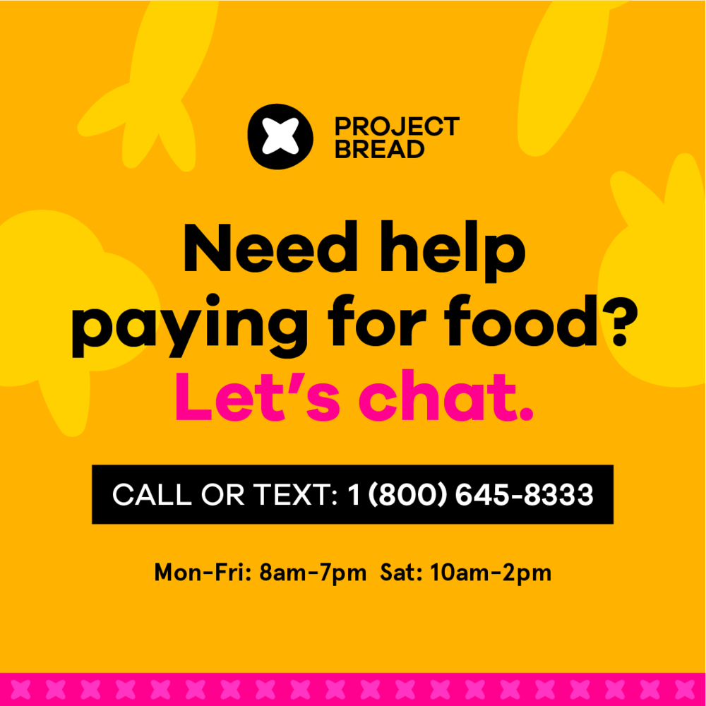 Need help paying for food? Call or text 1 (800) 645-8333