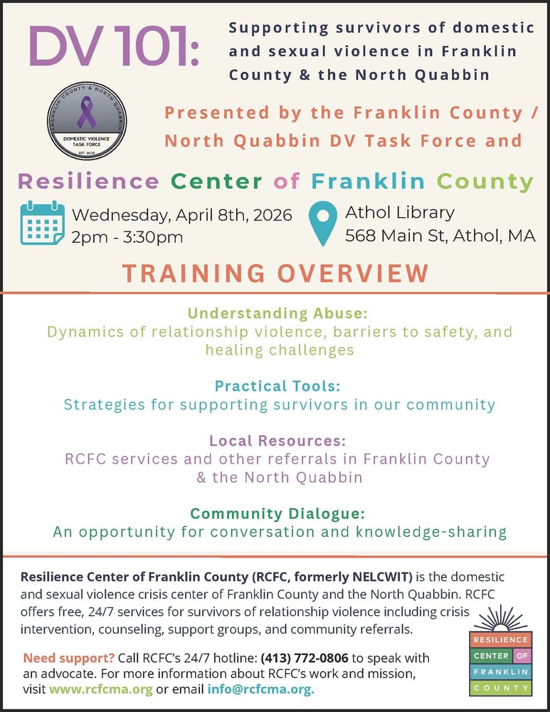 Come attend our FREE community training on Domestic Violence 101! Is someone you care about experiencing DV? Are you not sure if you are experiencing DV? This free training will enlighten you on what domestic violence encompasses, which is much more than what most people think - domestic violence is not just physical abuse - it is so much more than that.