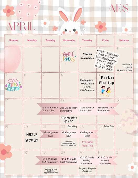 April Calendar of Events