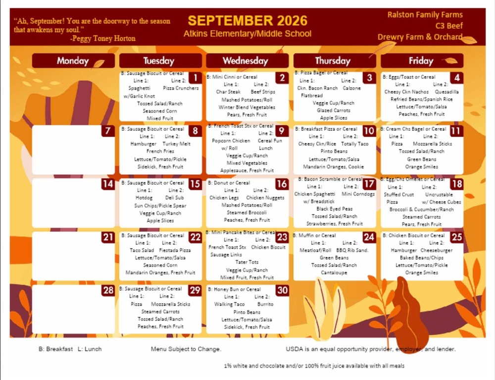 September Menu