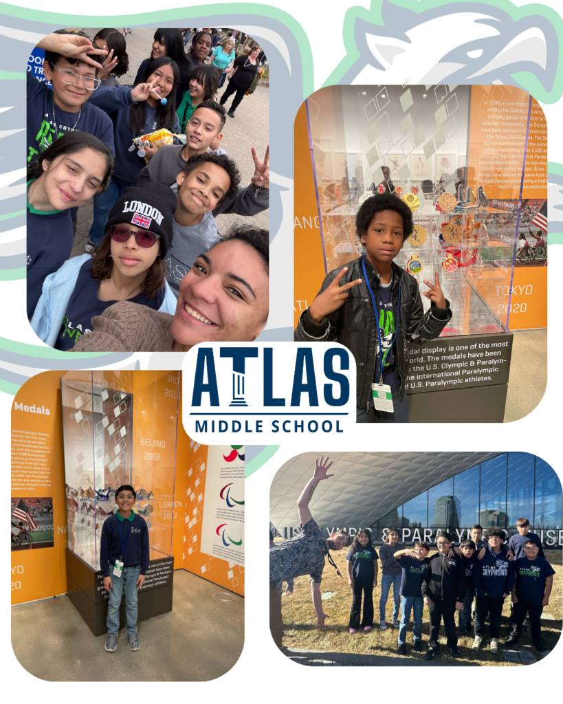 students smiling at the paralympic and Olympic museum