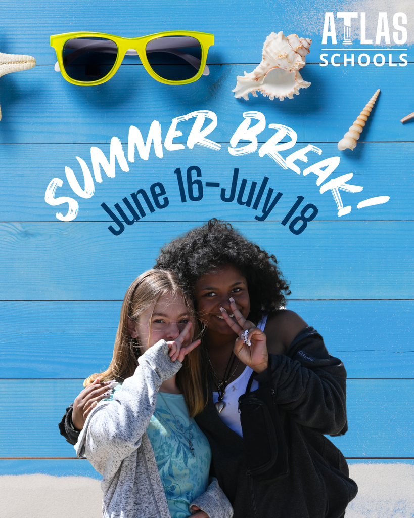 summer break June 16-July 18 with two girls smiling