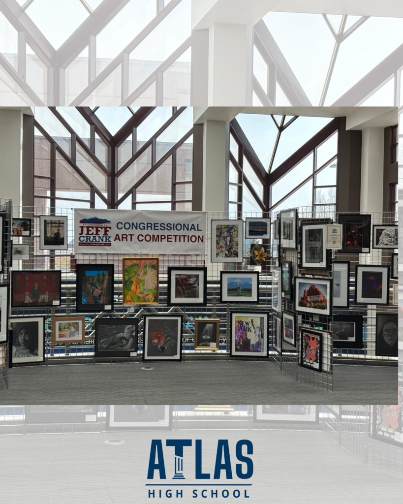 art displayed in airport from atlas high school students