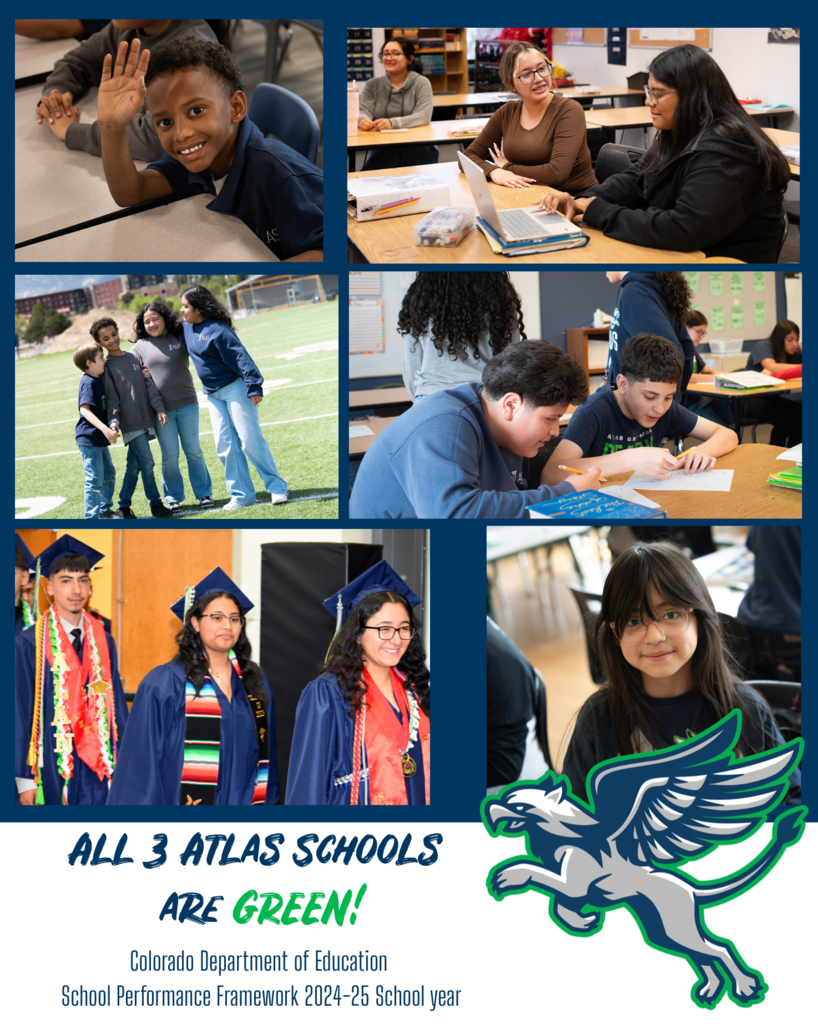 students smile with all three atlas schools are green