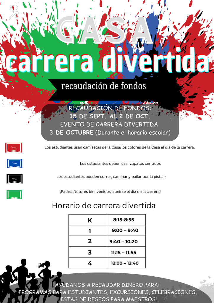 Ven a correr con tu estudiante el 3 de octubre