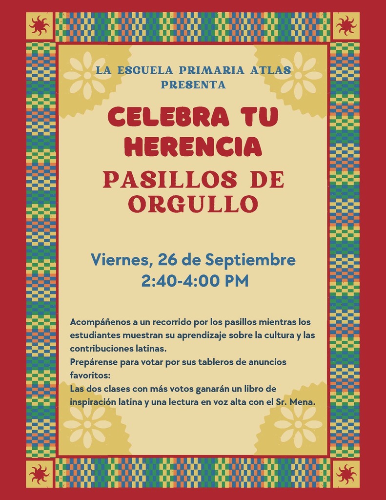 Caption: Celebra tu herencia pasillos de orgullo el 26 de septiembre 240-4pm