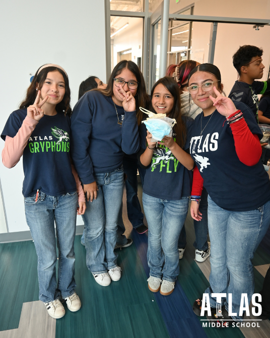 students smile with egg