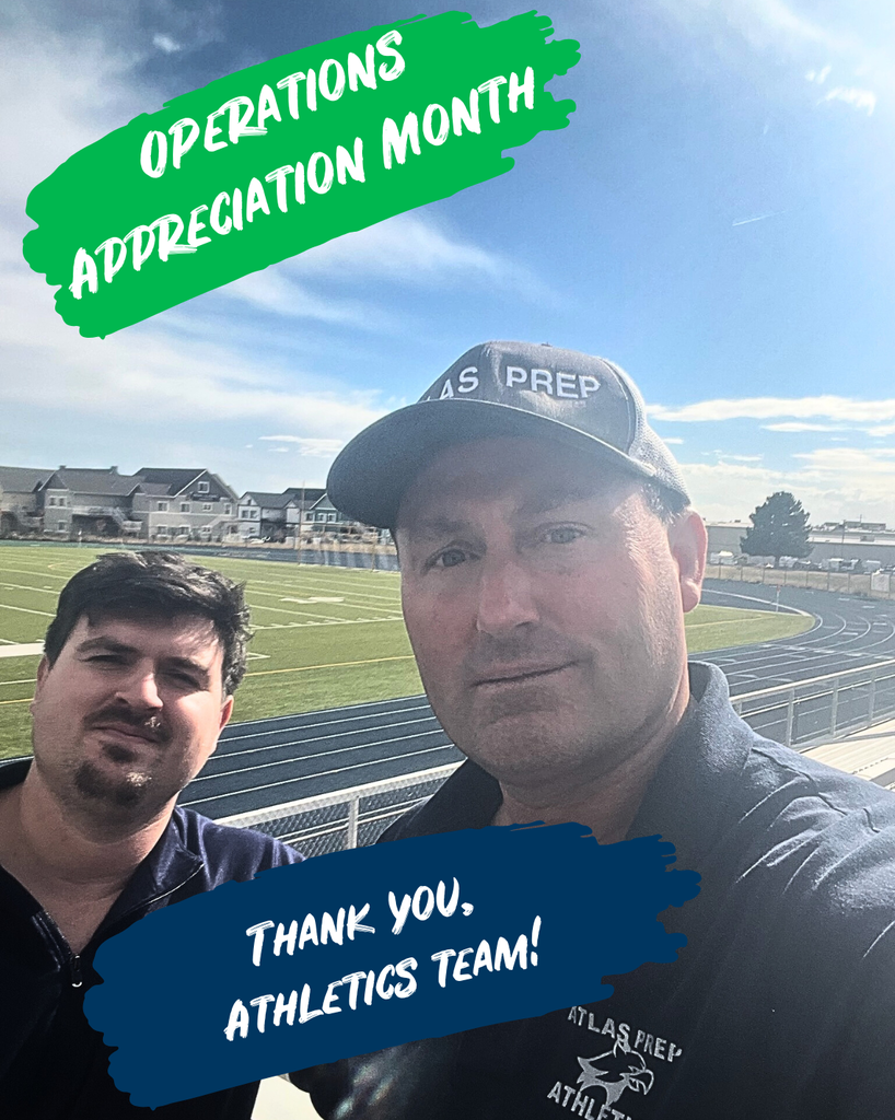 Thank you, Athletics Team! Two men smile on athletics field