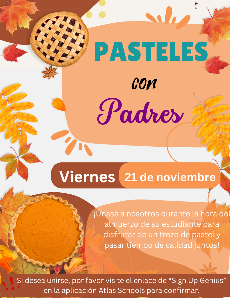 Pasteles con Padres- Viernes 21 de Noviembre