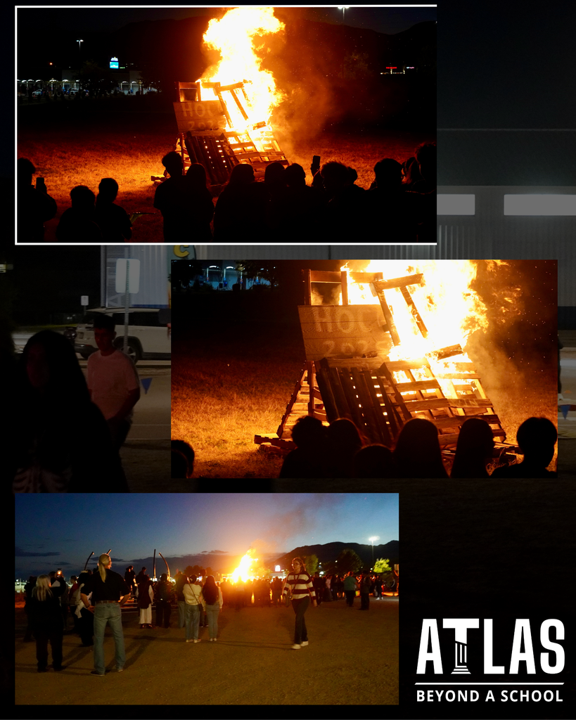 bonfire with students