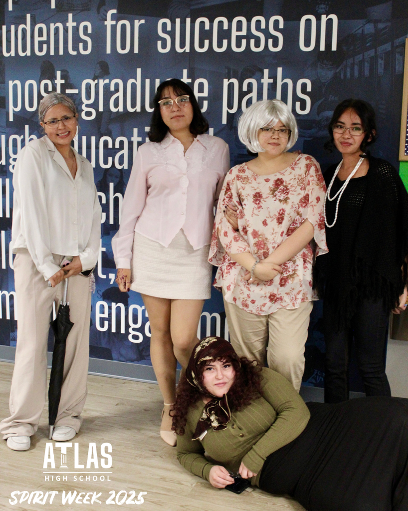 students smile in costume