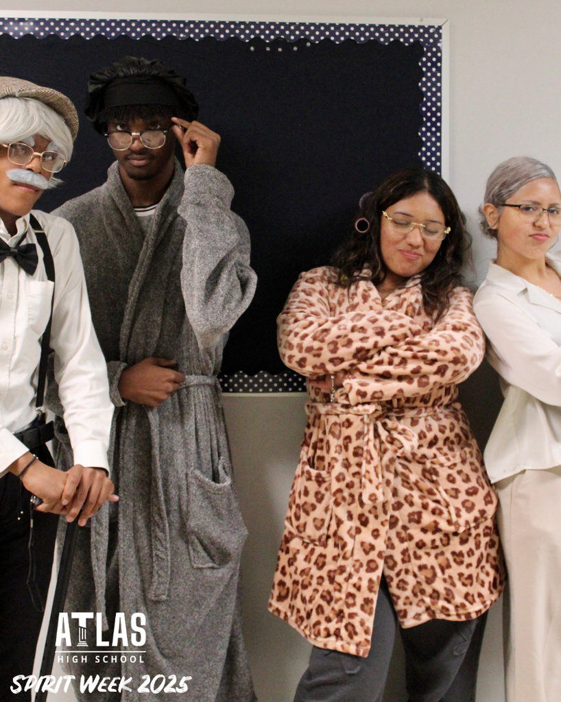 students smile in costume