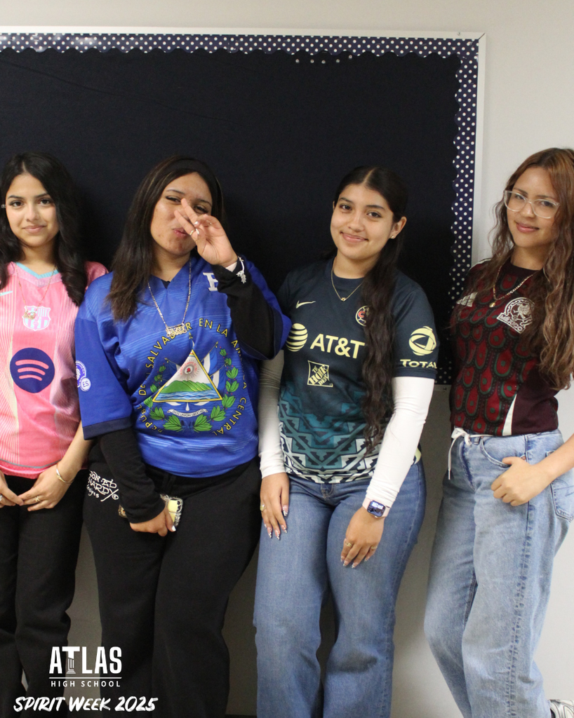 students smile in costume