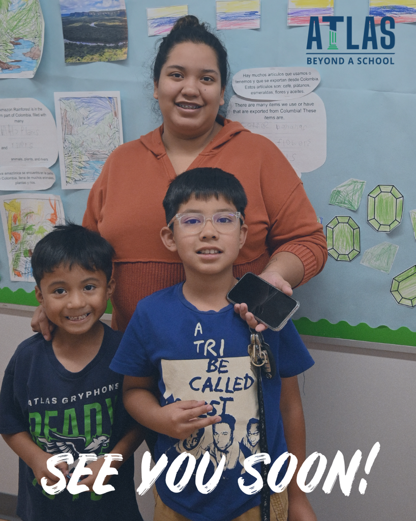 students smile with parents