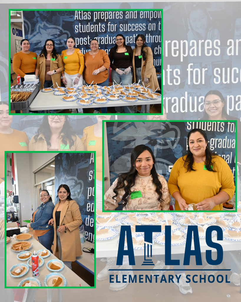families enjoying pie with their students