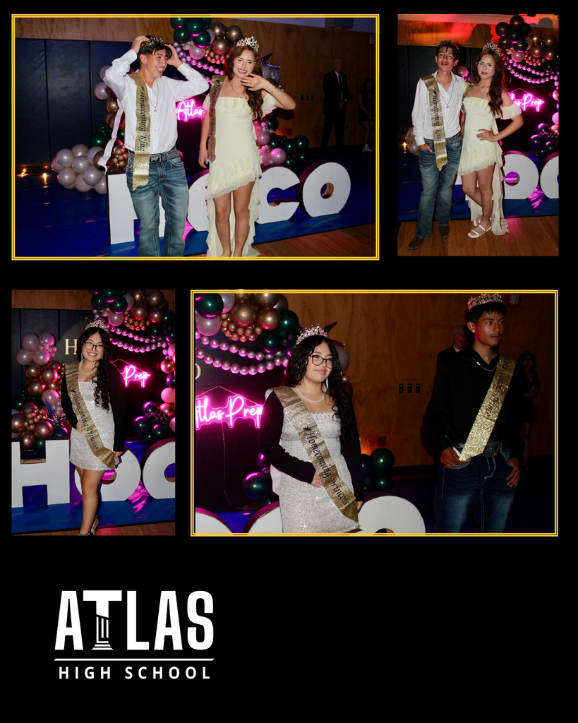 Atlas School logos with students dresses up 