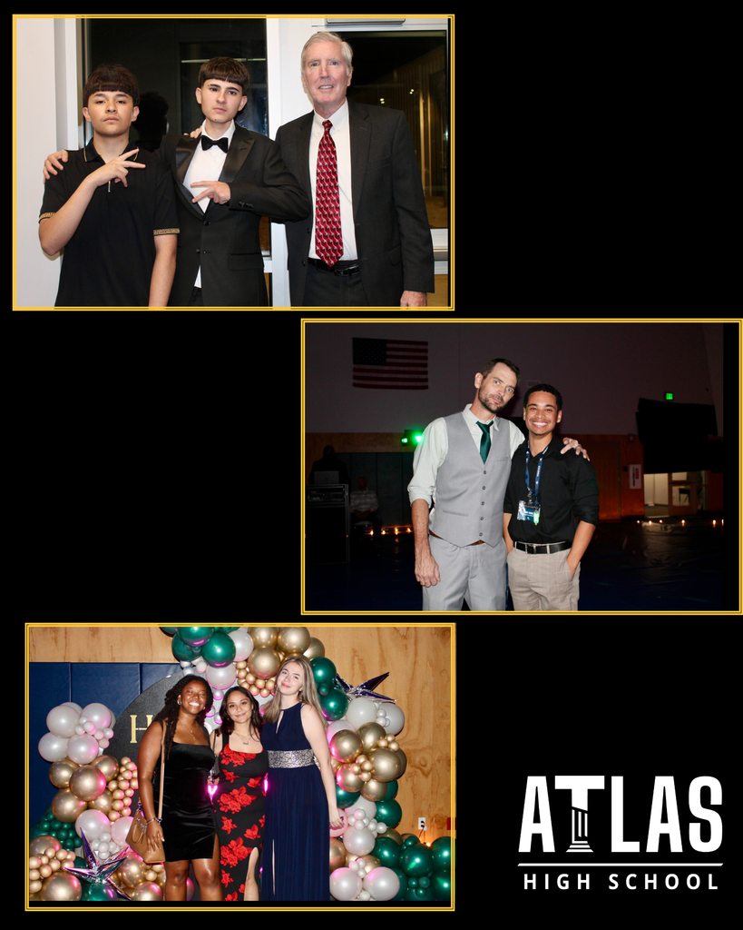 Atlas School logos with students dresses up 