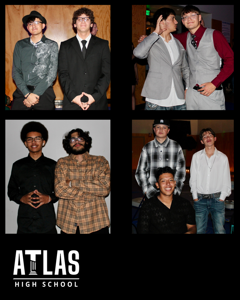 Atlas School logos with students dresses up 