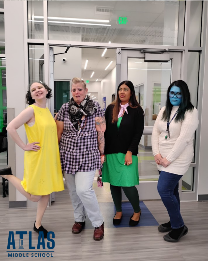 student smiles in costume