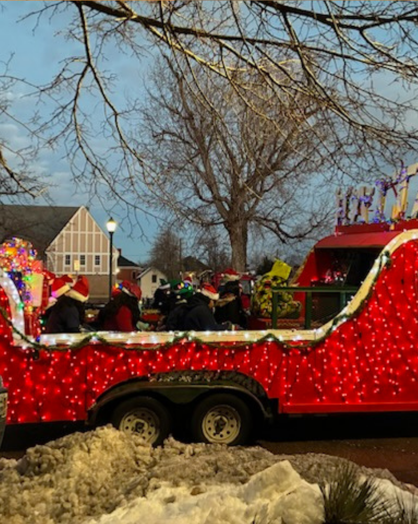 float filled with students