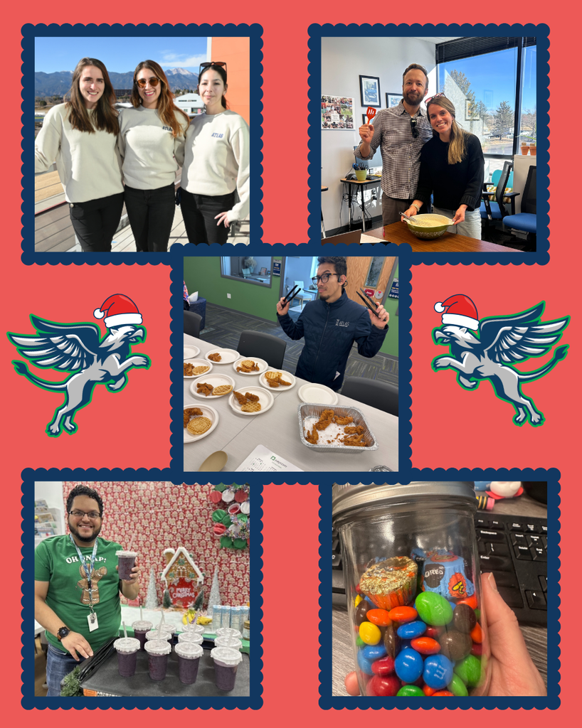 staff smile with gifts