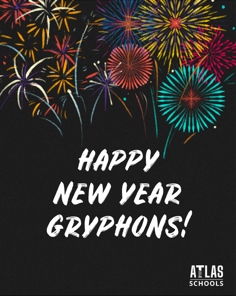 Happy new year gryphons with fireworks!