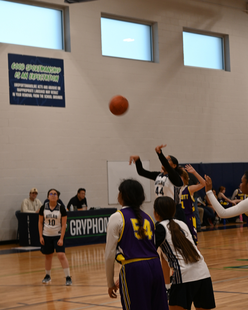 Girls playing basketball
