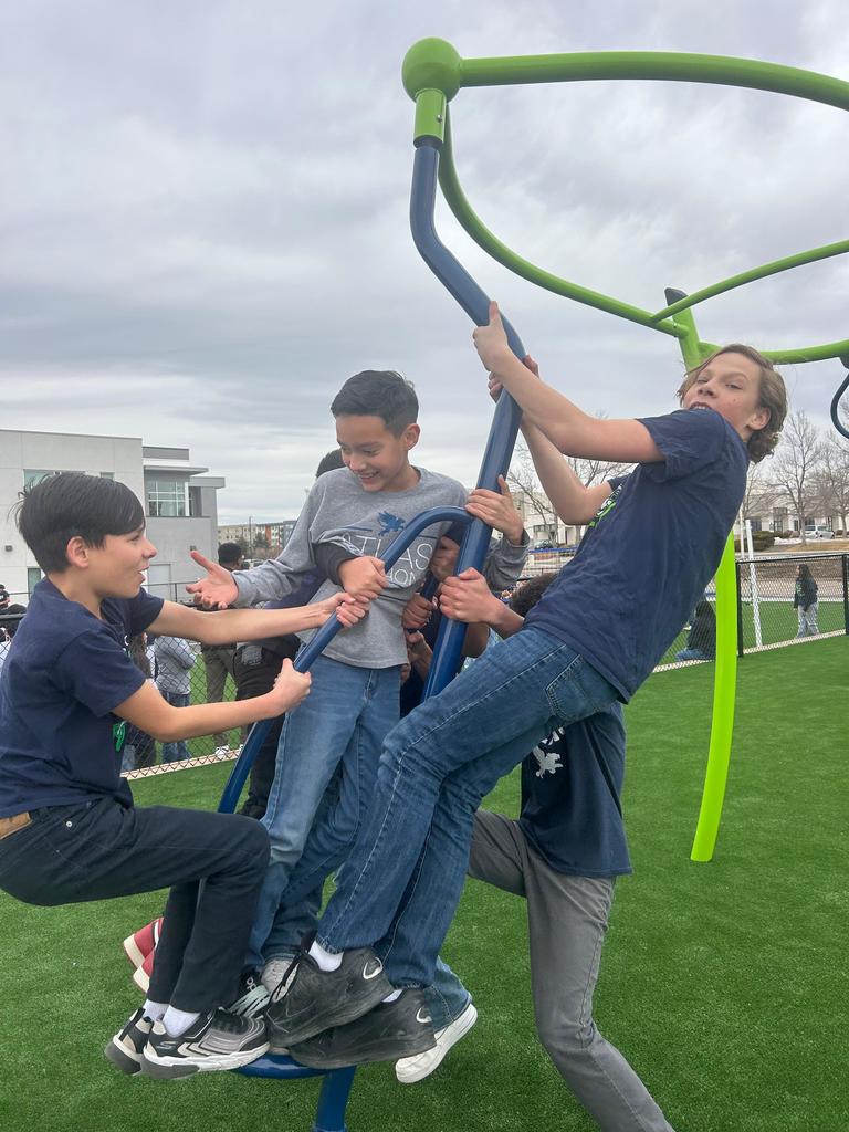 Students play on playground