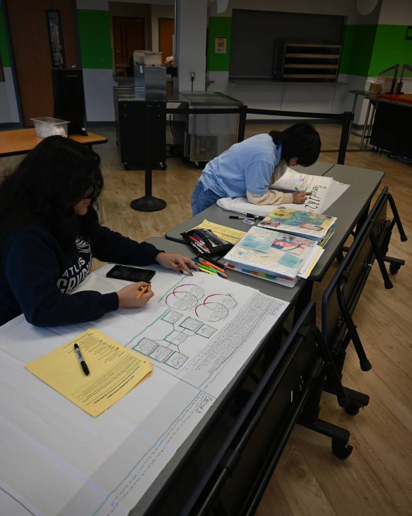 student works on shower curtain project