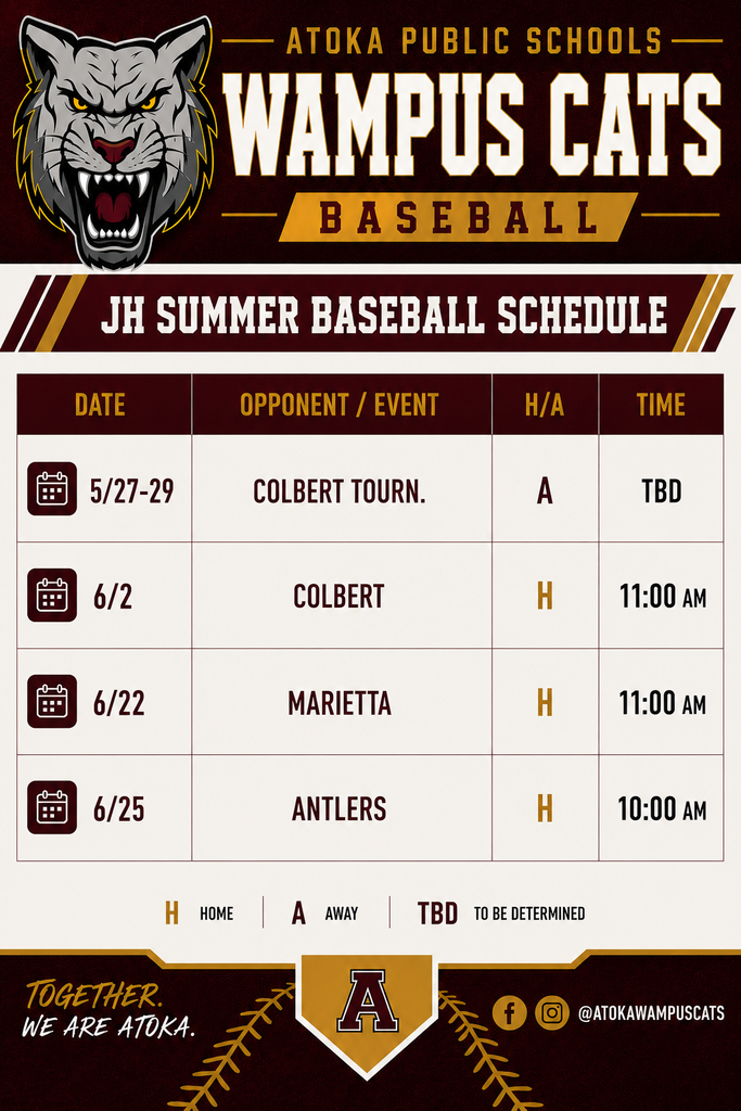 Junior High Baseball Schedule