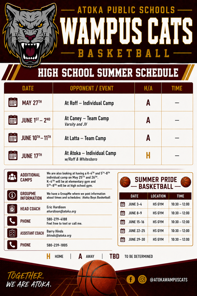 H.S. Summer Basketball Schedule