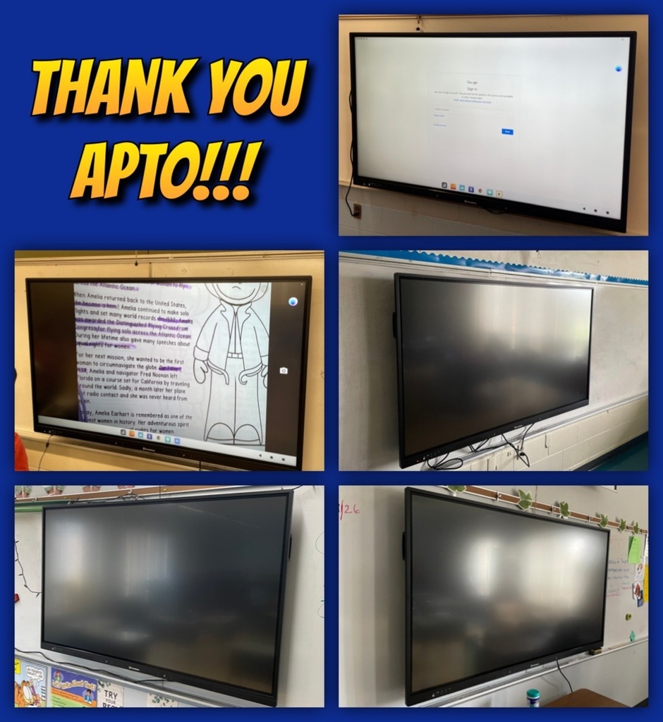 Thank you APTO! Picture containing five new smart boards.