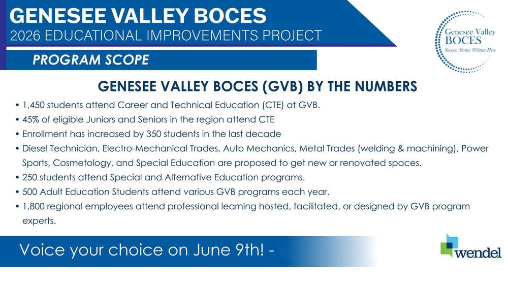 Genesee Valley BOCES informational flier.