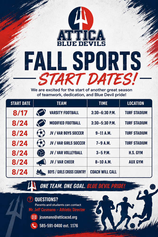 Fall Sports Start Dates