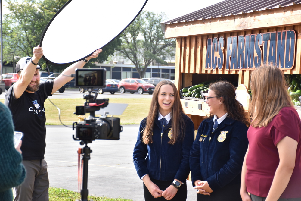 Scenes from a USDA film crew’s visit to Attica Central School District in August 2025.