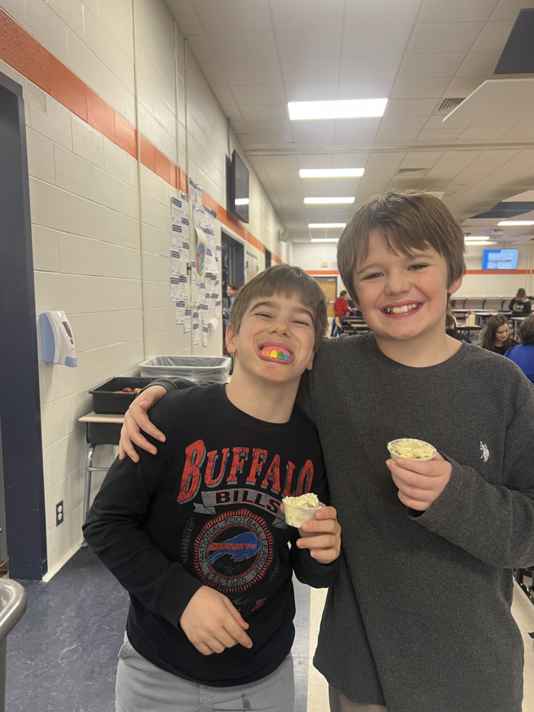 Students are pictured during our potato salad taste test last week.