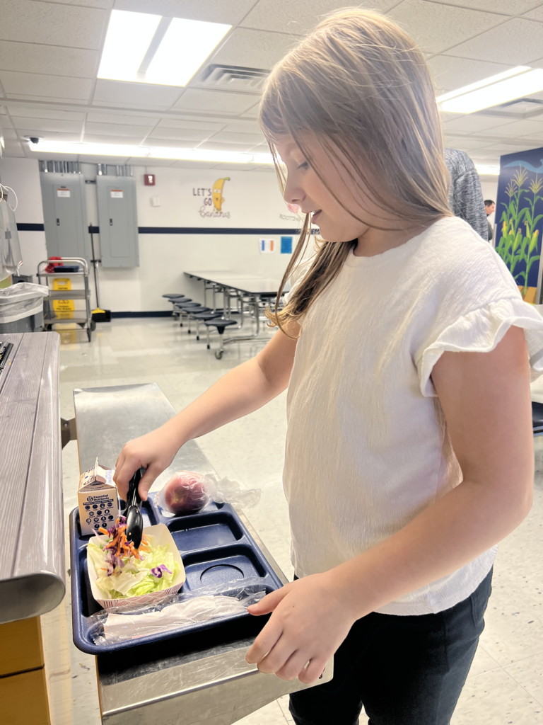 Scenes from build-a-salad plate day March 18 at Attica Elementary School.