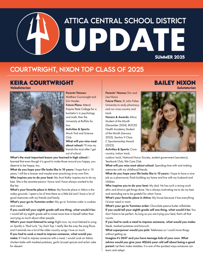 Summer newsletter cover.