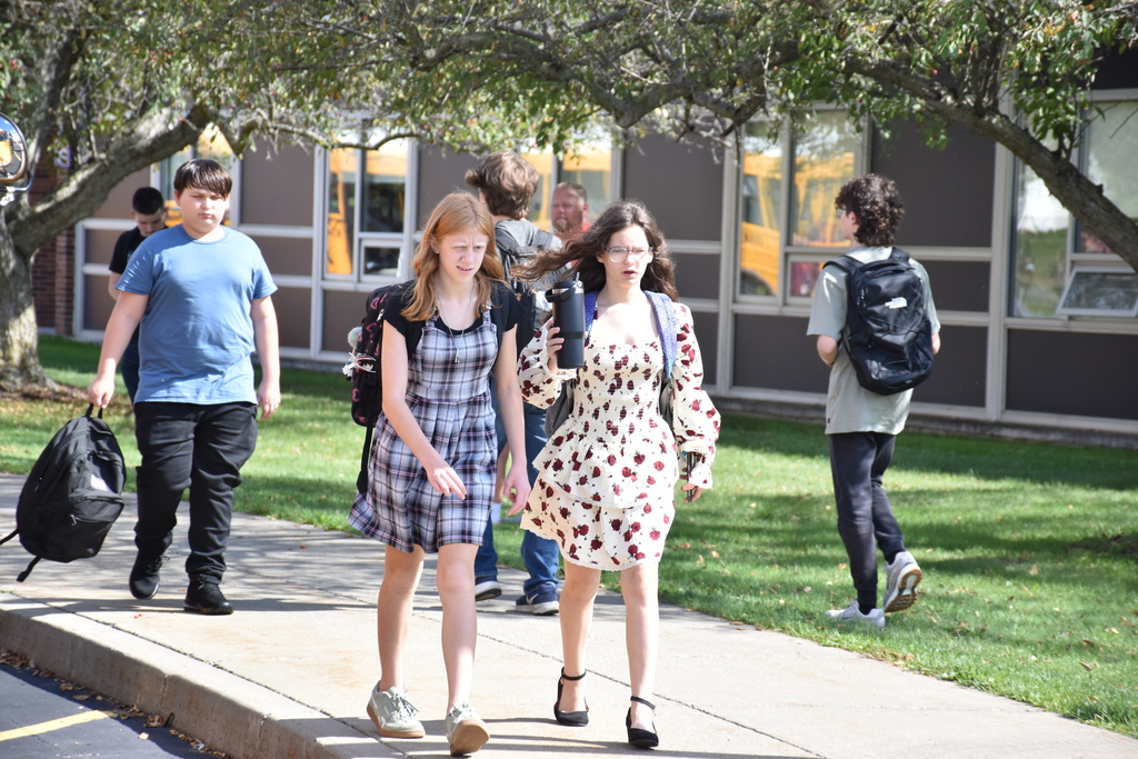 First day of school dismissal. 
