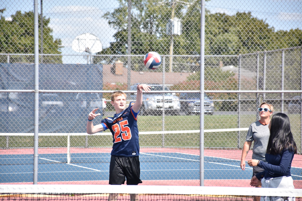 Attica High School students are pictured playing nitro ball Tuesday afternoon. 