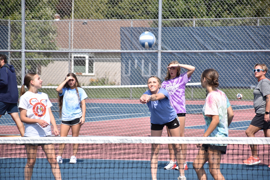 Attica High School students are pictured playing nitro ball Tuesday afternoon. 