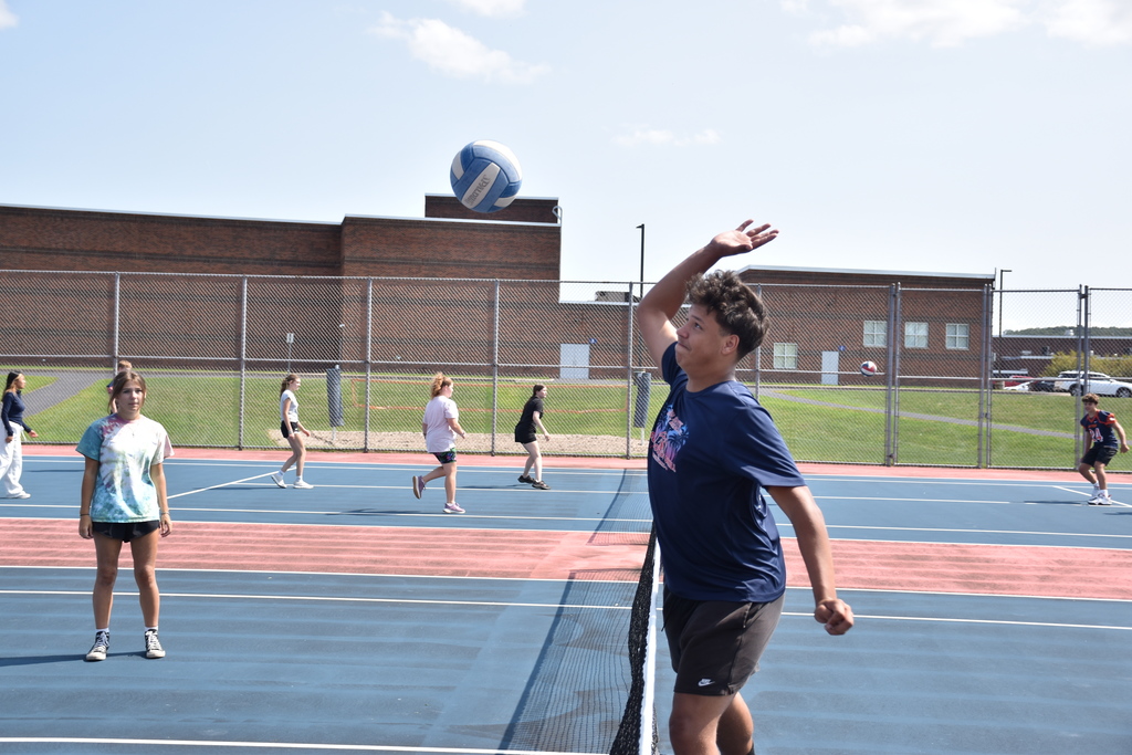 Attica High School students are pictured playing nitro ball Tuesday afternoon. 